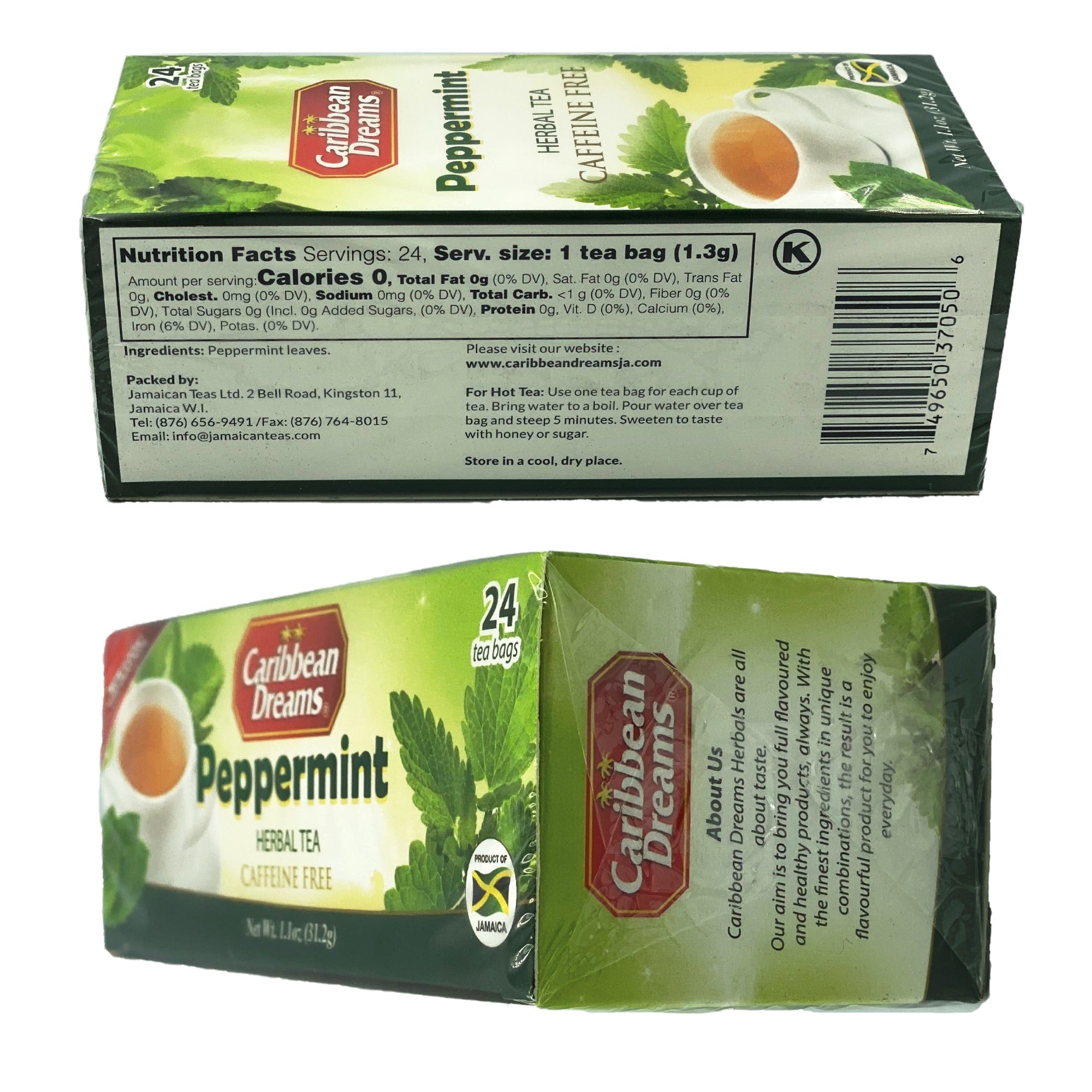 CARIBBEAN DREAMS PEPPERMINT TEA 24 TEA BAGS 31.2 G (1.1OZ)