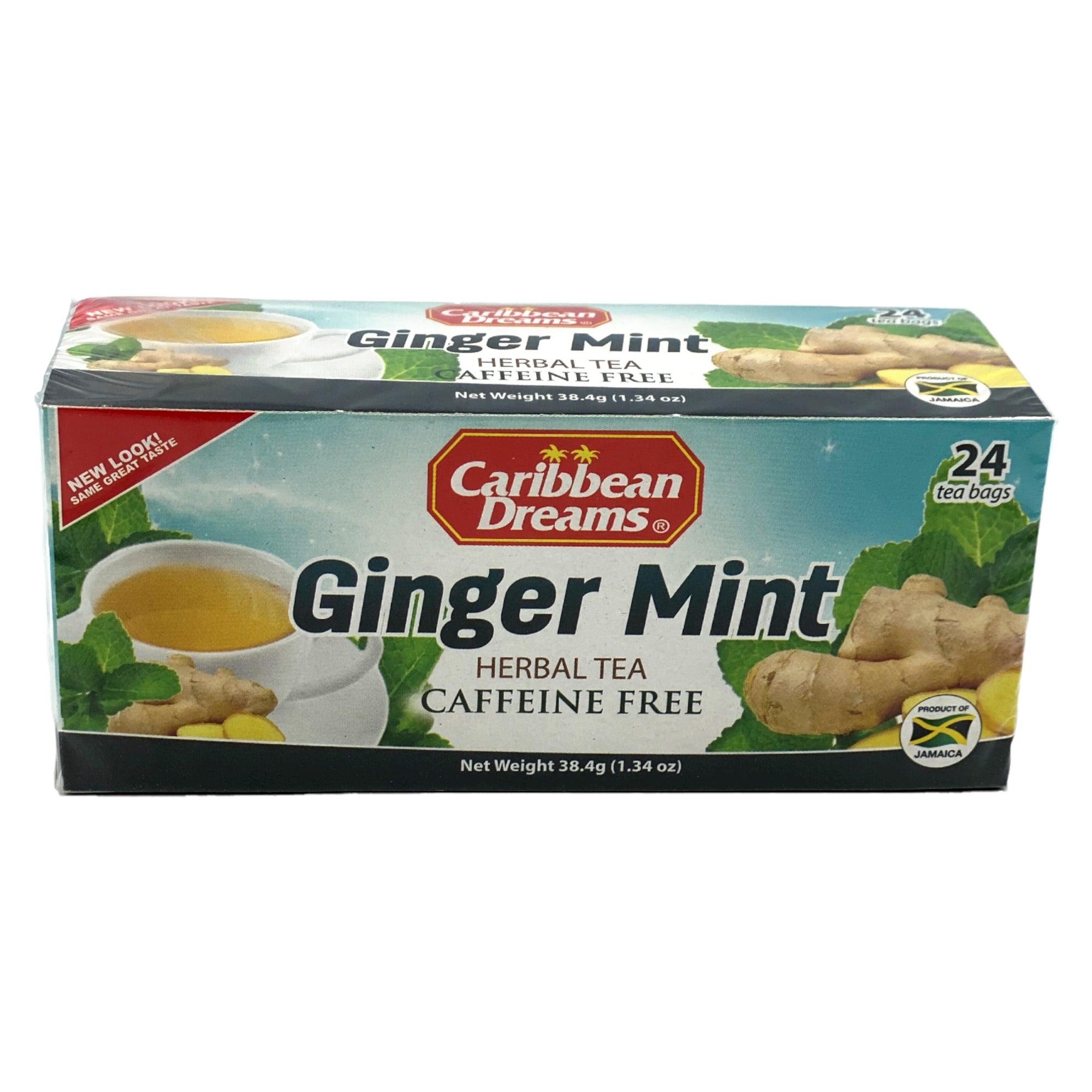 CARIBBEAN DREAMS GREEN TEA & MINT TEA - 24 TEA BAGS 38.4G (1.34OZ)