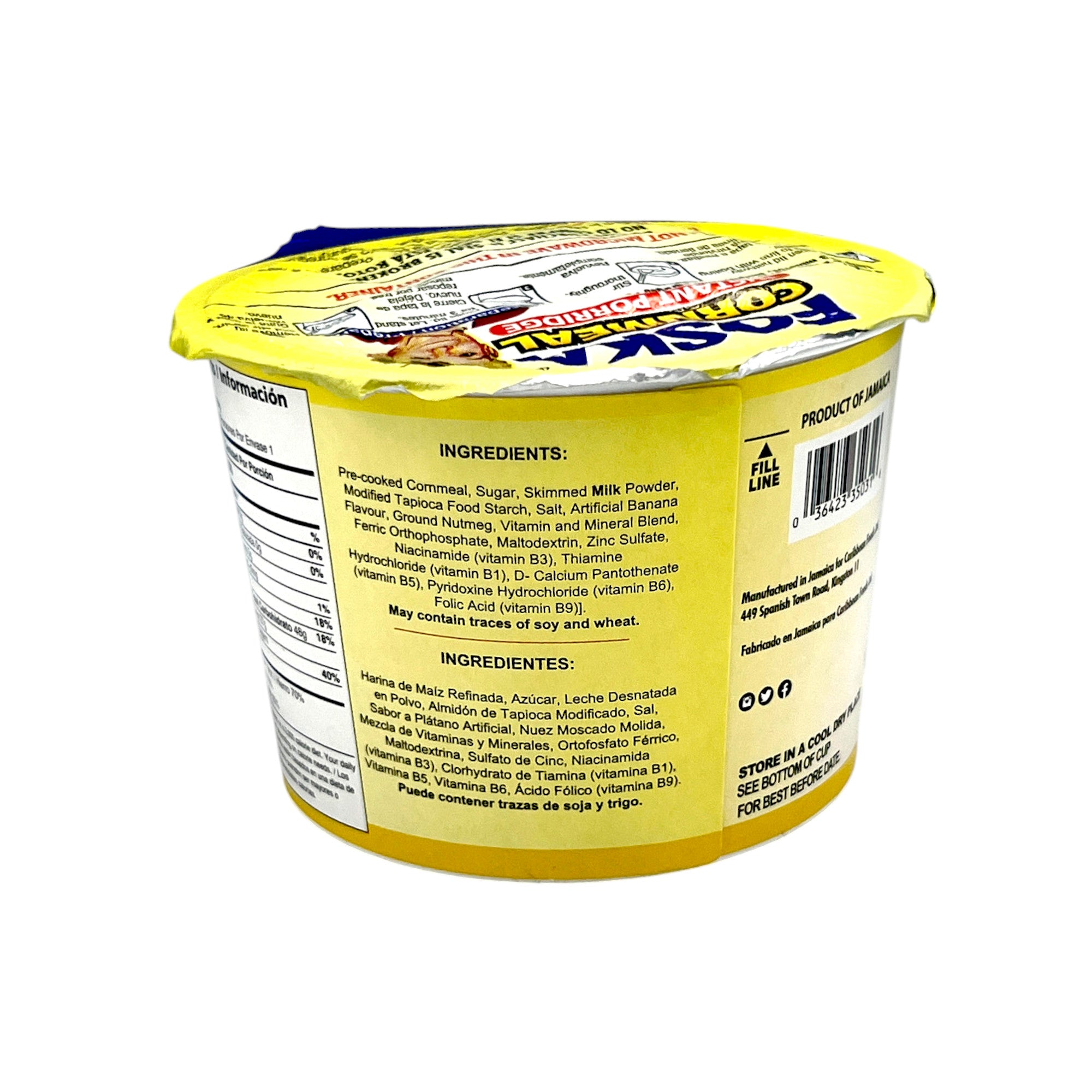 Foska Cornmeal Banana Instant Porridge 2.1 Oz