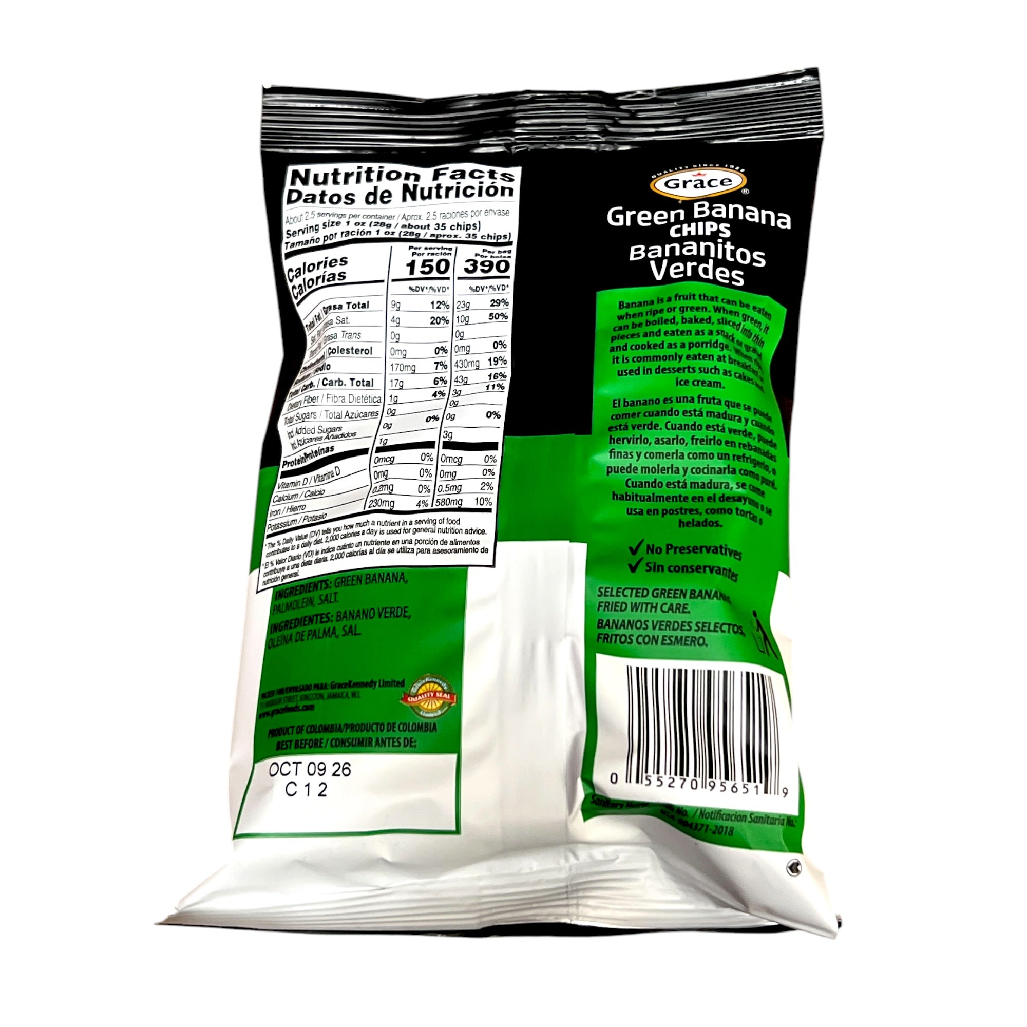 Grace Green Banana Chips 3Oz