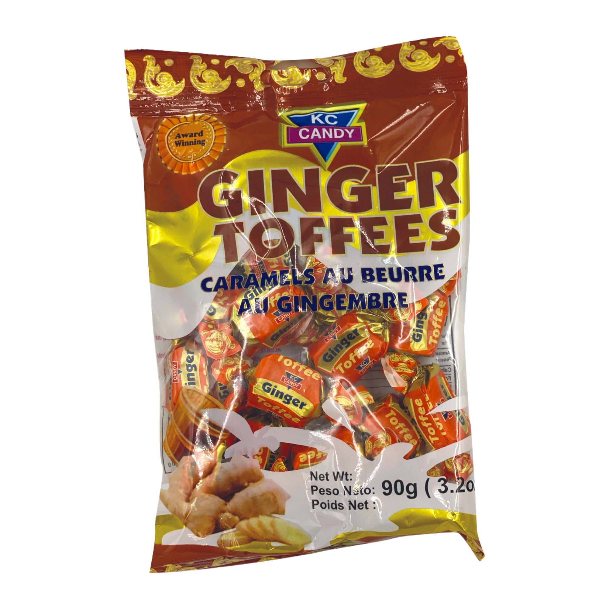 KC CANDY GINGER TOFFEES 3.2 OZ (90g)