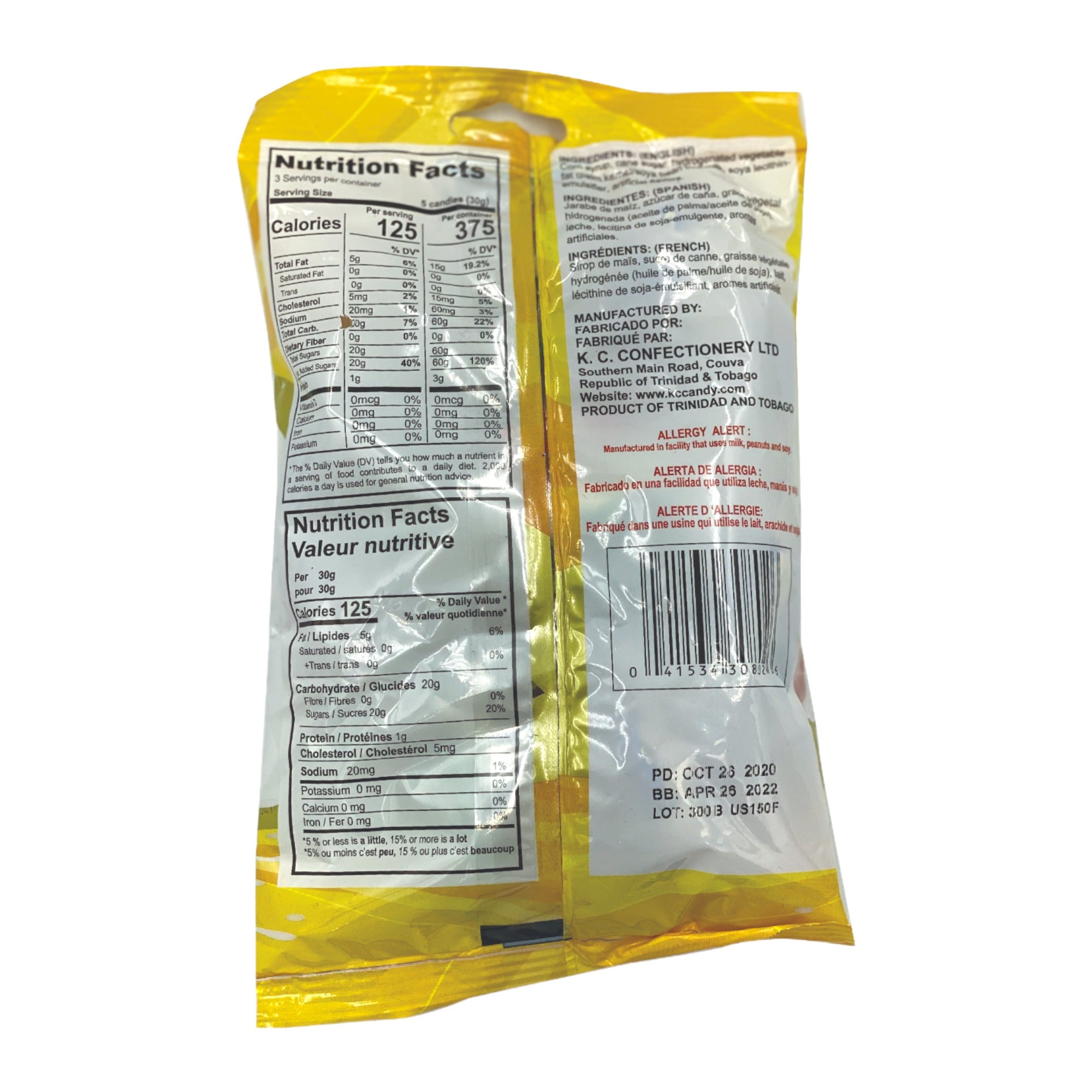 KC CREAMY TOFFEES 3.2 OZ (90g)