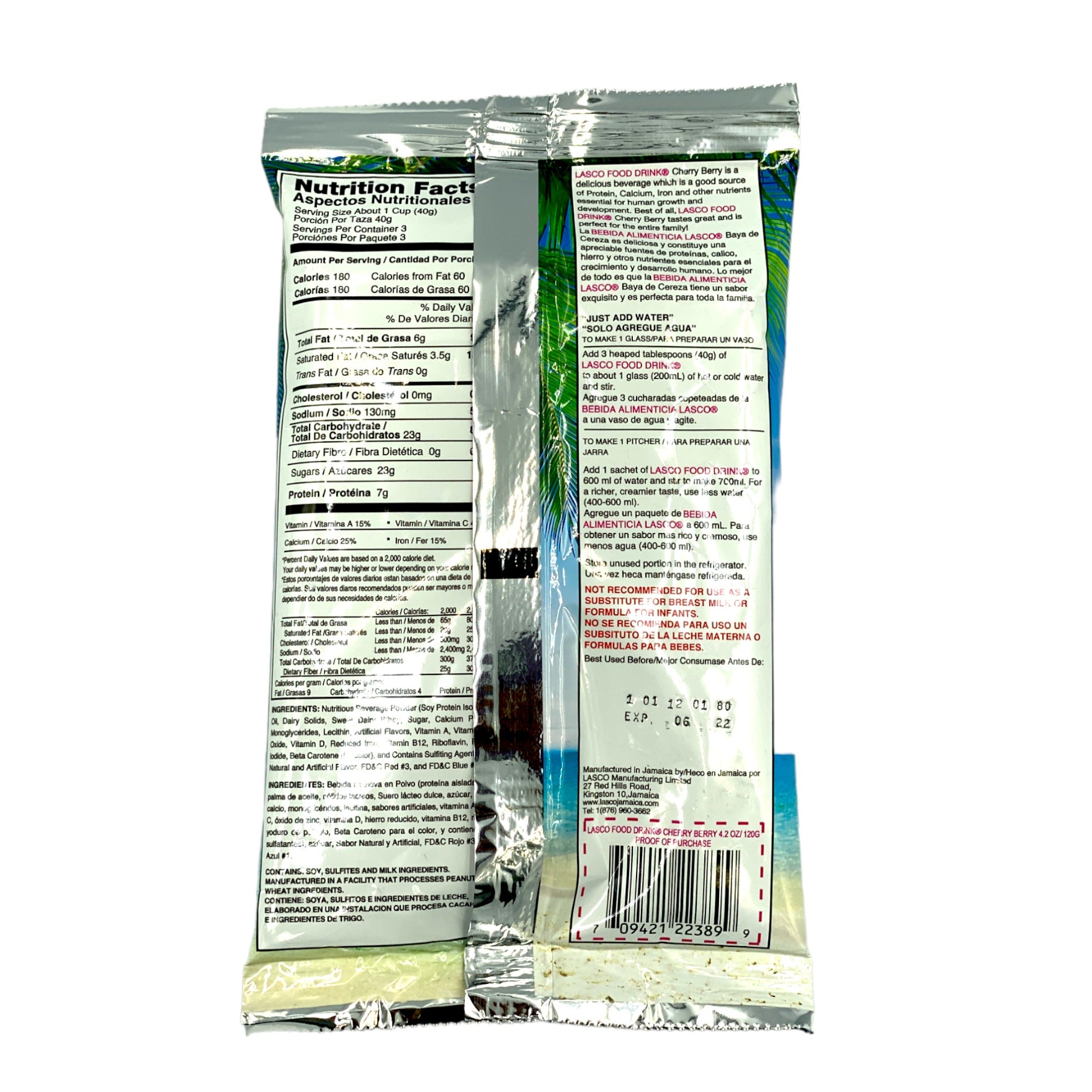 LASCO SOY FOOD DRINK CHERRY BERRY MIX 4.2 OZ (120G).