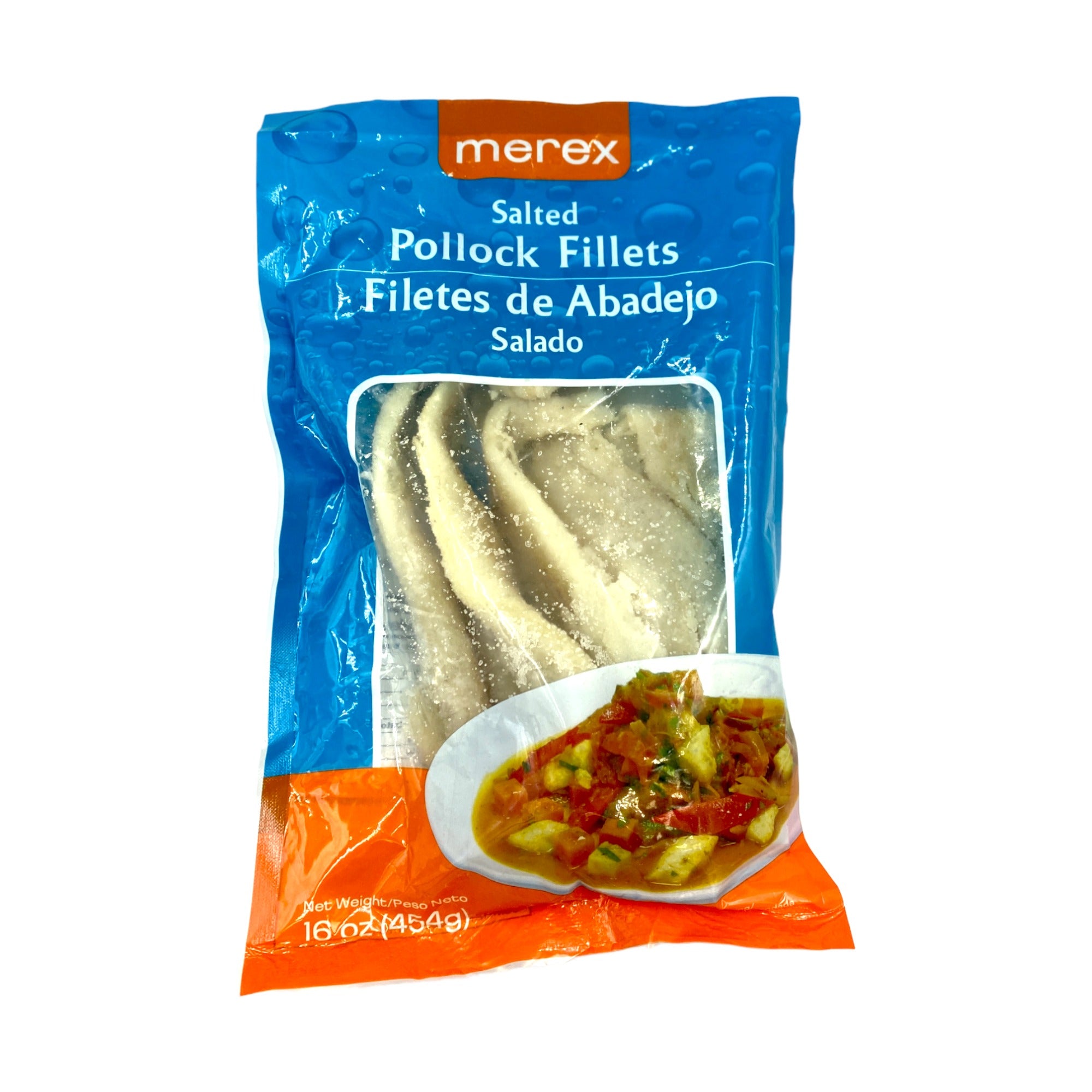 MEREX SALTED POLLOCK FILLETS 16 OZ.