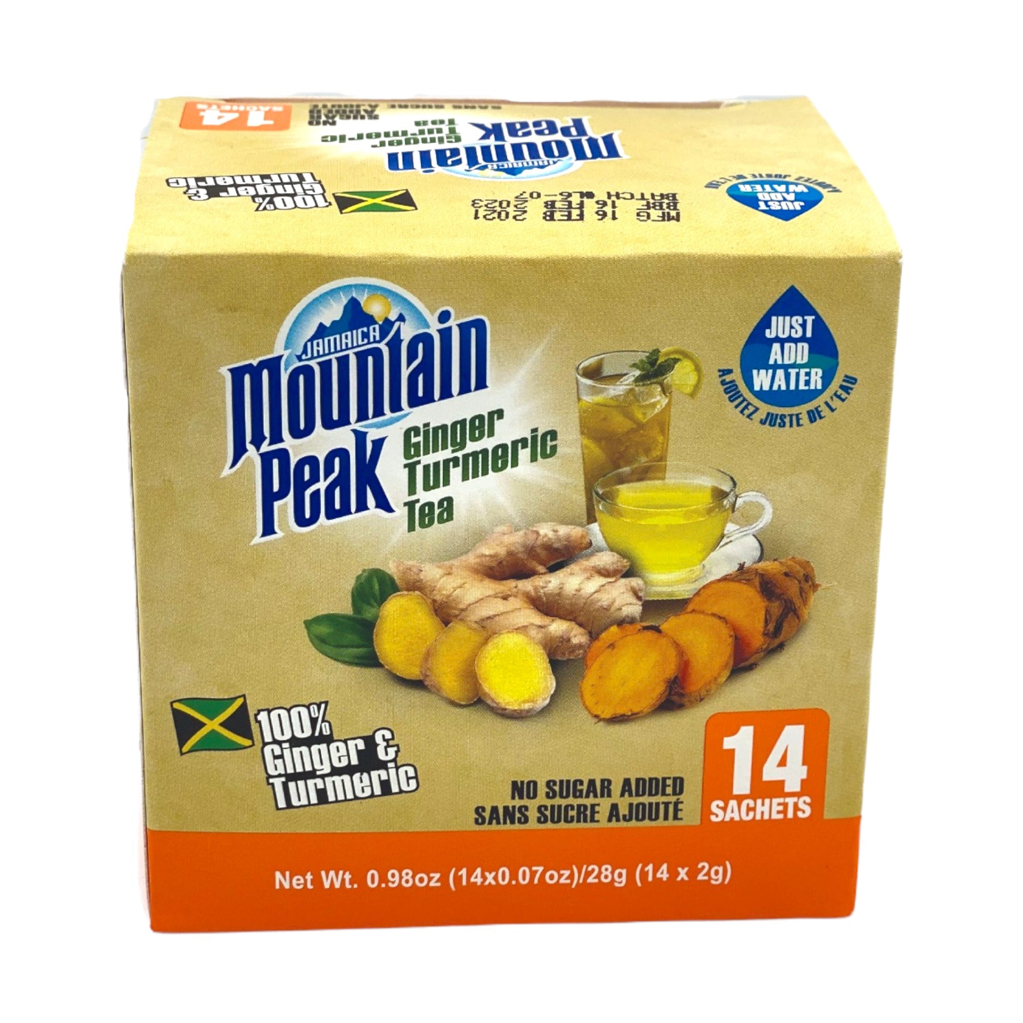 MOUNTAIN PEAK GINGER TURMERIC TEA 1.98 OZ (NO SUGAR ADDED)