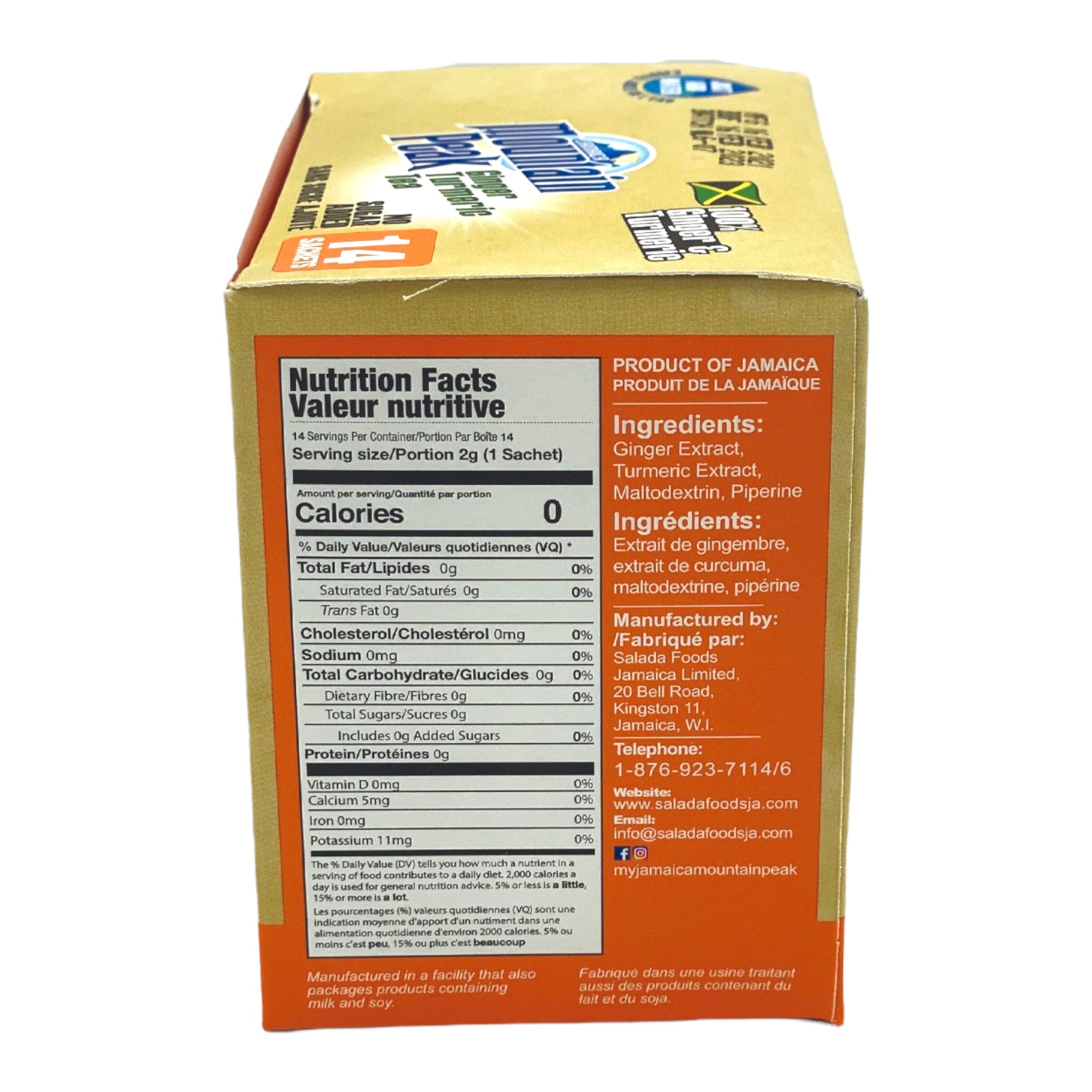 MOUNTAIN PEAK GINGER TURMERIC TEA 1.98 OZ (NO SUGAR ADDED)