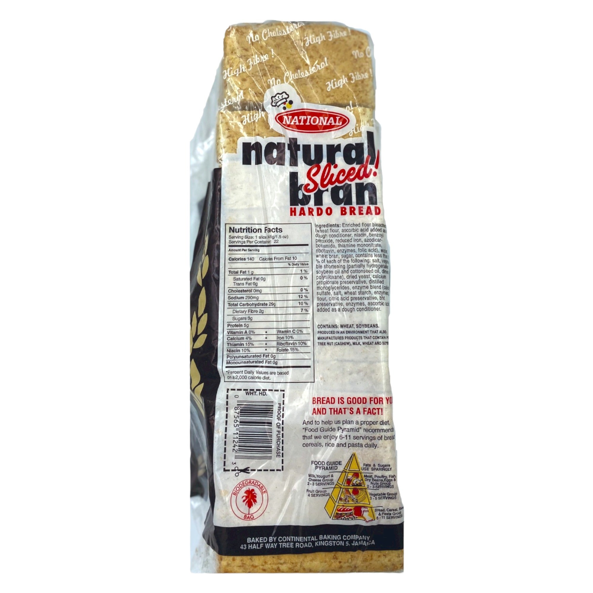 NATIONAL NATURAL BRAN HARD DOUGH BREAD (SLICED) 32 OZ (907G)
