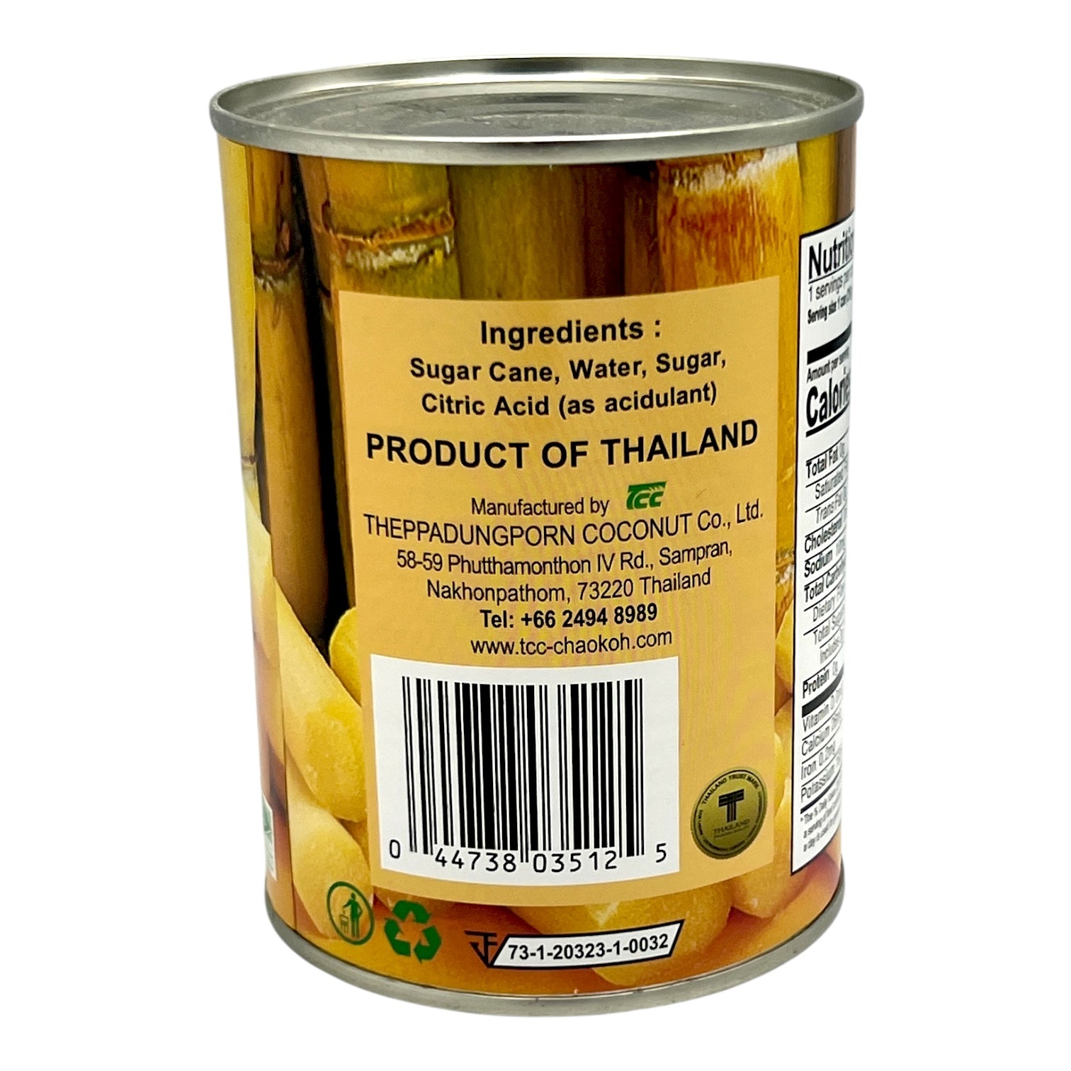 Chaokoh Sugar Cane In Syrup 28 Oz.