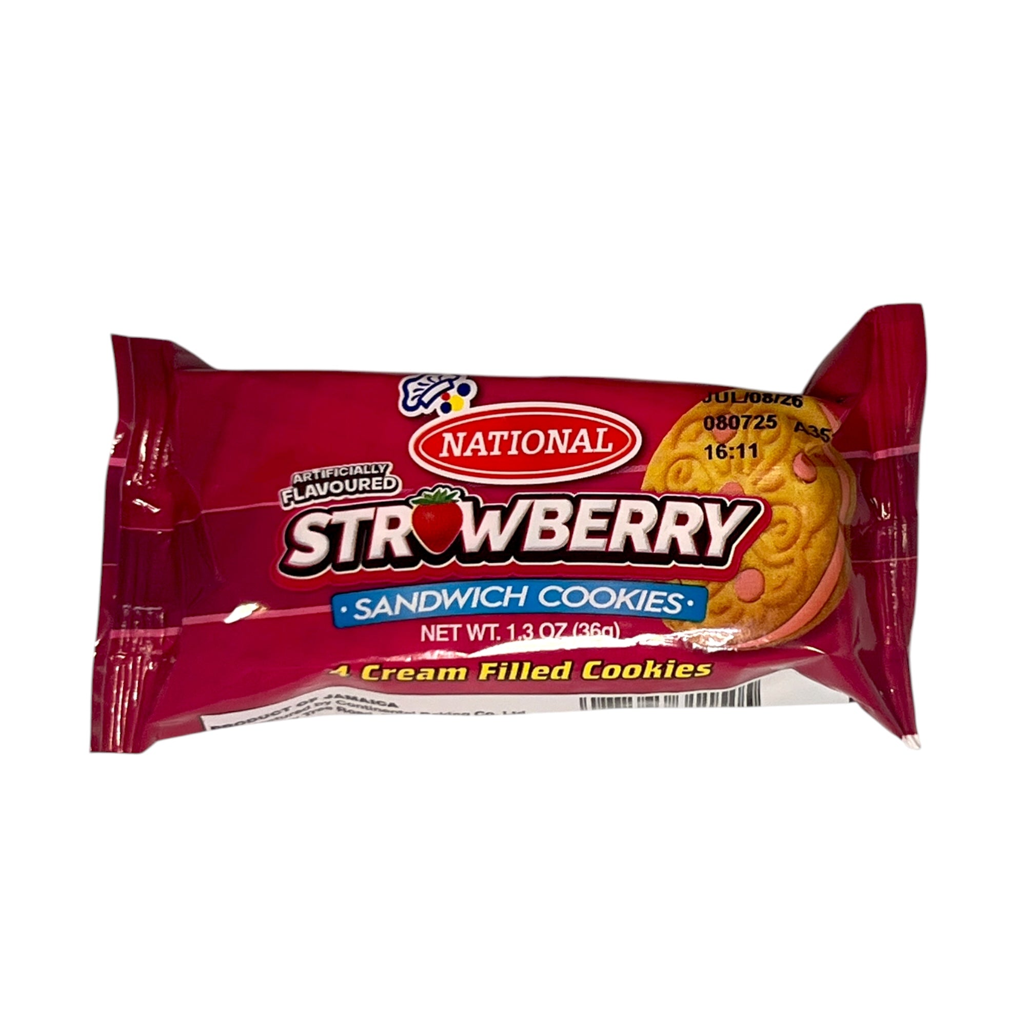 National Strawberry Sandwich Cookies (4 In A Pack) 1.3 Oz (36 G)