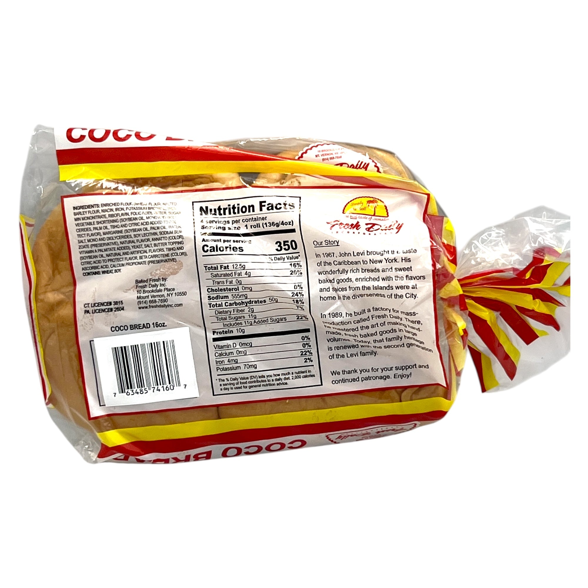 Fresh Daily Coco Bread (4 Pack) 16 Oz