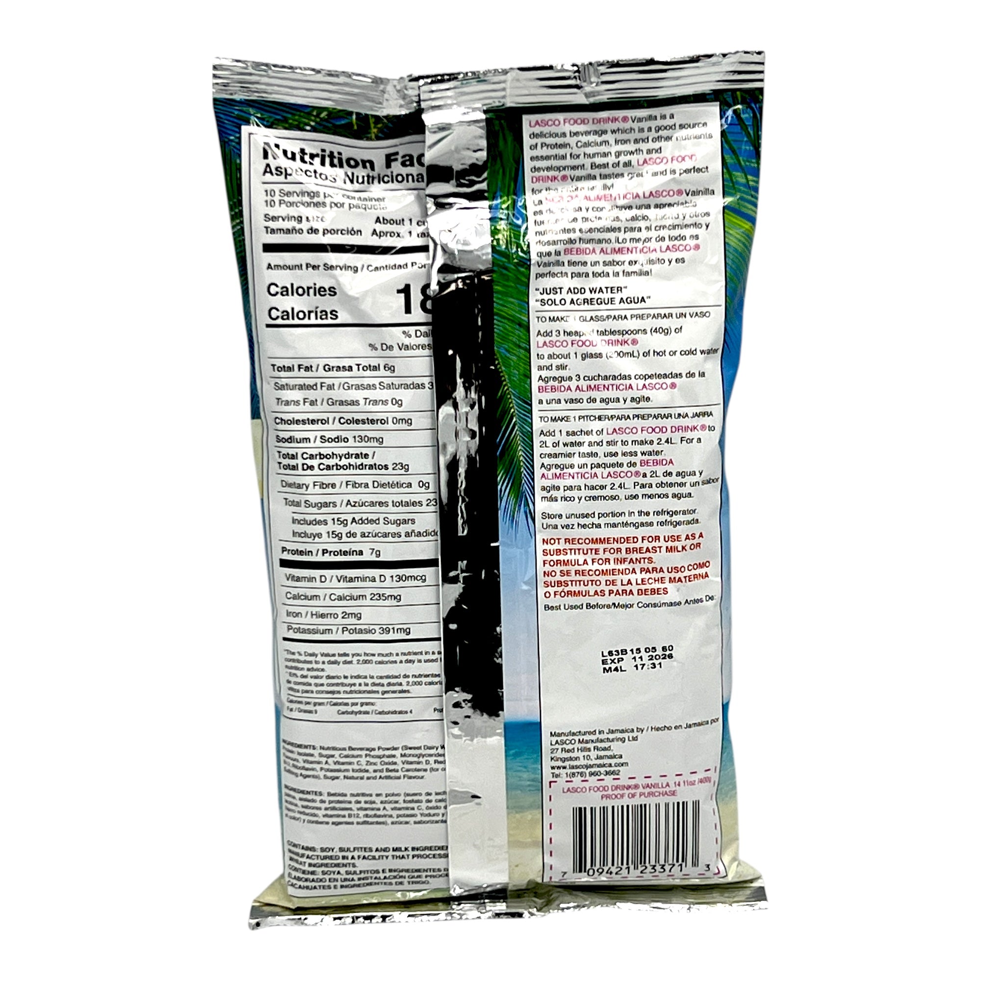 Lasco Vanilla Food Drink 14.11 Oz (400 G)