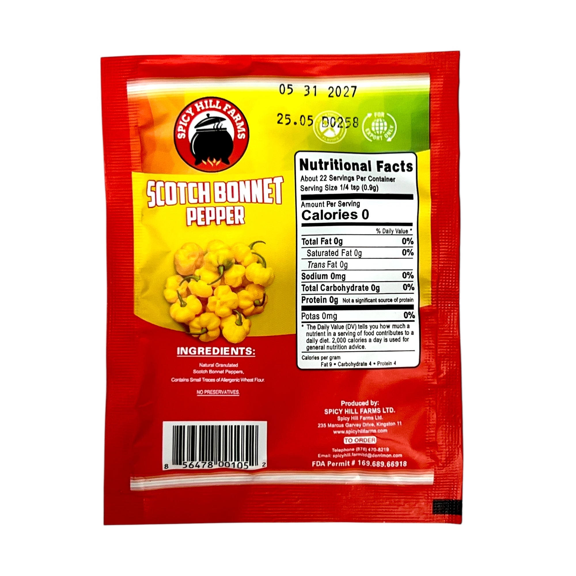 Spicy Hill Farms Scotch Bonnet Pepper .70 Oz (20 Grams)