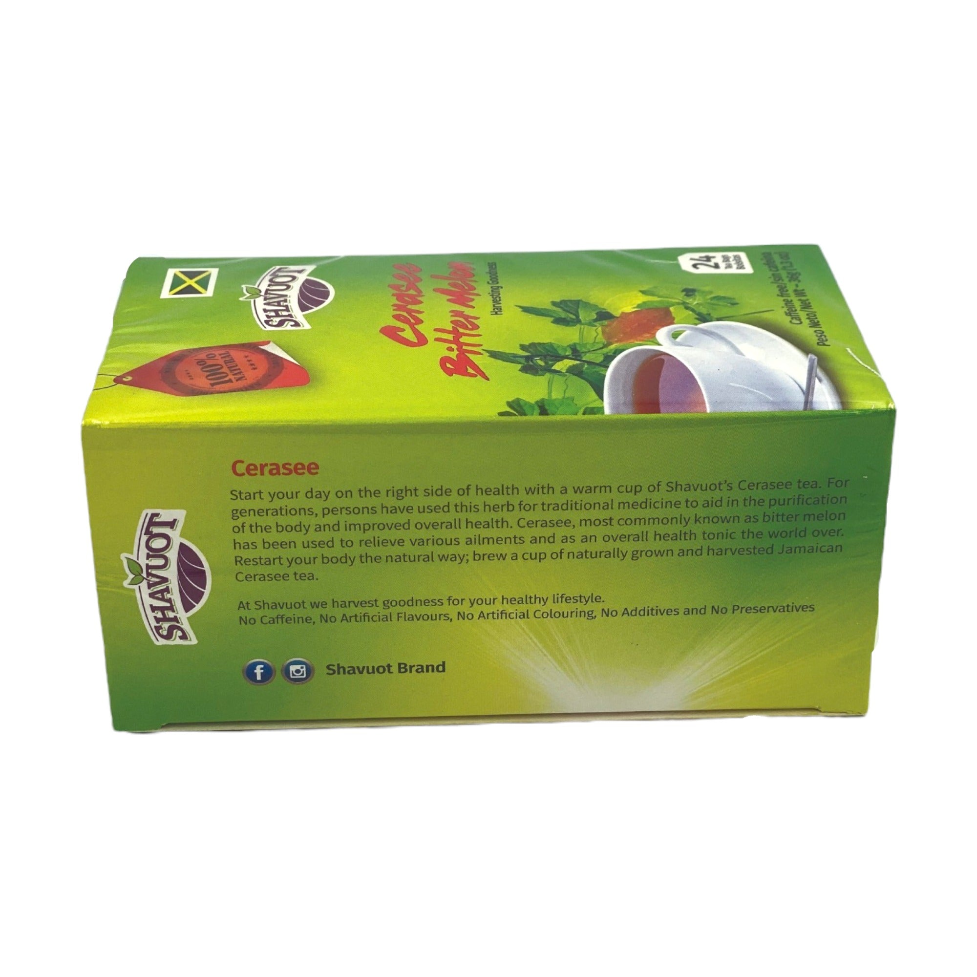SHAVUOT CERASEE TEA (CAFFEINE FREE) - 24 TEA BAGS 1.3 OZ (36 G)