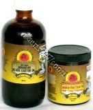 Tropic Isle Jamaican Black Castor Oil (JBCO) 4 oz. and 8 oz. bottles.  Jamaican Black Castor Oil (JBCO) is believed to have many healthful properties.  Unrefined castor oil made from Jamaican castor beans. A traditional jamaican folk remedy. Traditional jamaican folk use castor oil to induce labor.