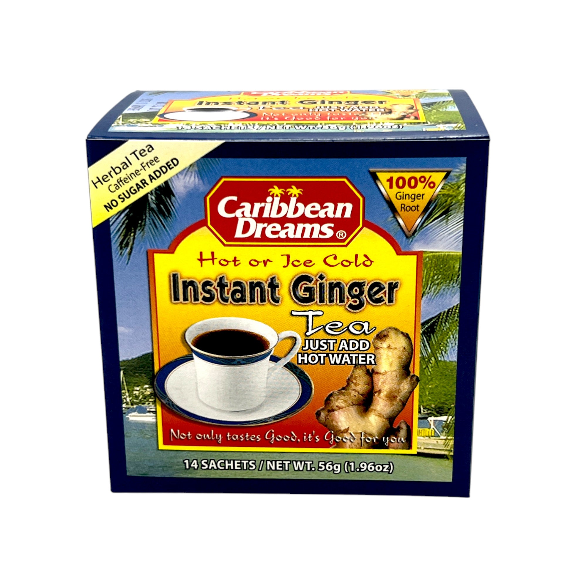 Caribbean Dreams Instant Ginger Tea (Unsweet) 14 Sachets