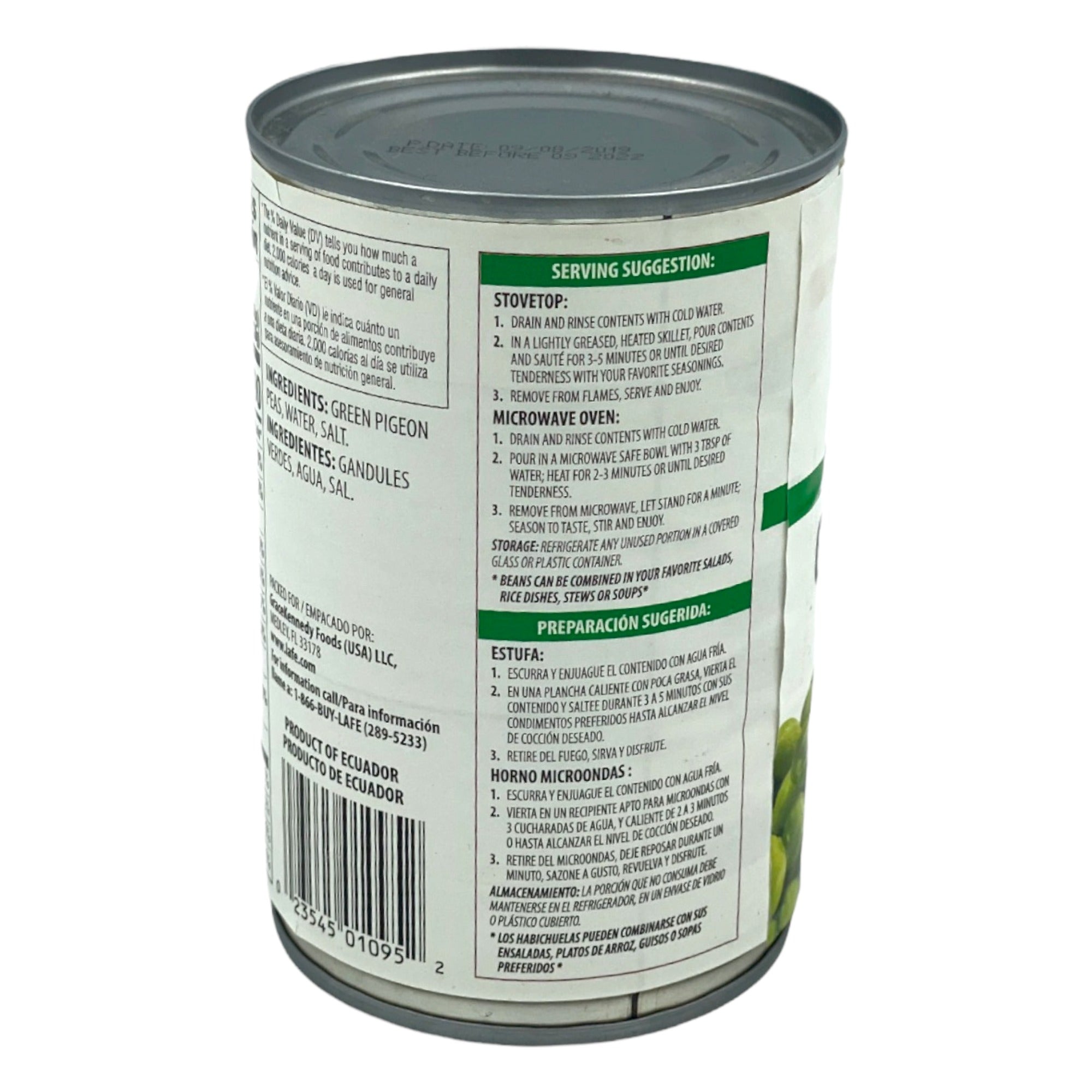 LA FE GREEN PIGEON PEAS 15 OZ