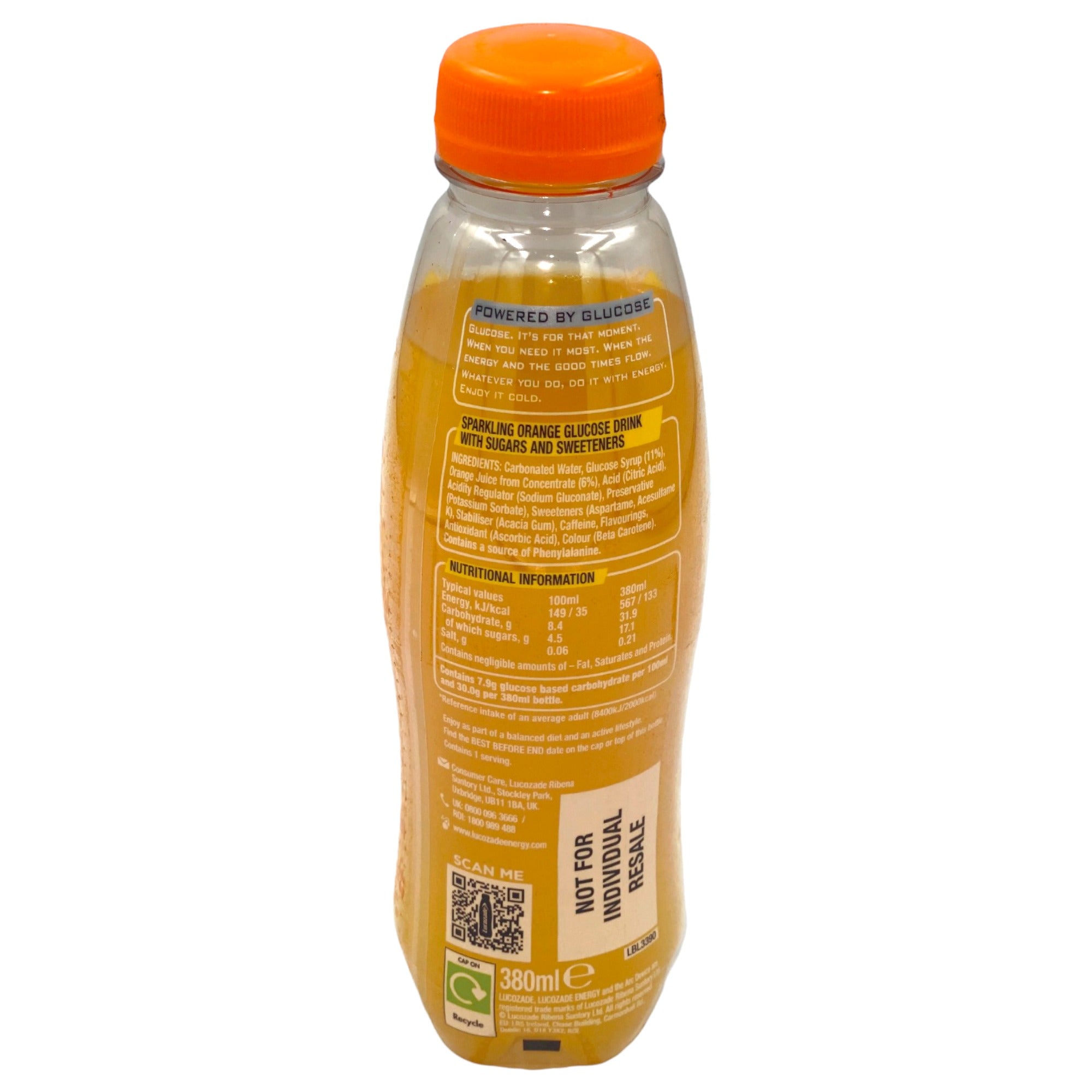 LUCOZADE ORANGE 12.8 OZ